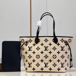 NEVERFULL MM TOTE BAG IN BLACK AND BEIGE M22838 UK