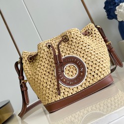 Noe Bb Bucket Bag Natural/Tan Raffia M24722 Uk Noe Bb Bucket Bag Natural/Tan Raffia M24722 Uk