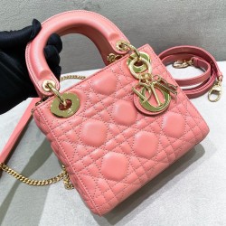 MINI DI0RIVIERA LADY BAG CANDY PINK CANNAGE LAMBSKIN UK MINI DI0RIVIERA LADY BAG CANDY PINK CANNAGE LAMBSKIN UK