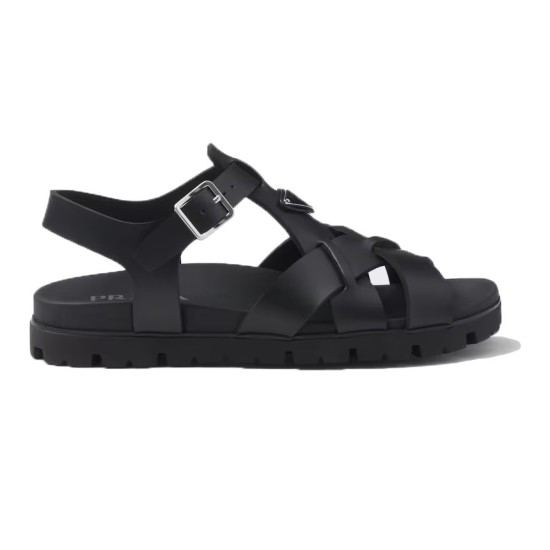 replica CRISSCROSS RUBBER SANDALS IN BLACK - PDS27 UK