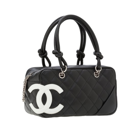 Replica Chanel 12981 CFR#16279 Buddha Luxury Replica Chanel Black &Amp; White Quilted Lambskin Leather Cambon Bowling Bag A29792 Uk - 12981 - Buddha Luxury