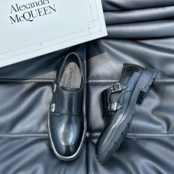 Leather Monk-Strap Black - Am114 Uk