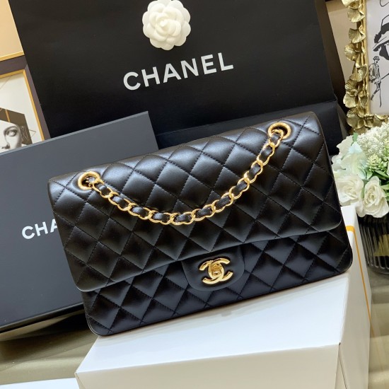 Replica Chanel 13005 CFR#12312 Buddha Luxury Replica Chanel Medium Classic Handbag In Black Lambskin And Gold-Tone Metal Uk - 13005 - Buddha Luxury