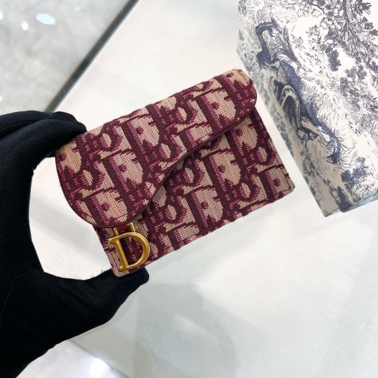 replica SADDLE FLAP CARD HOLDER BURGUNDY OBLIQUE UK