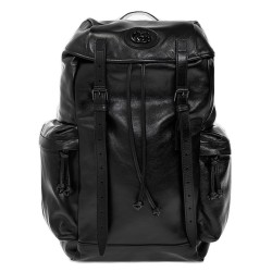 BLACK BACKPACK WITH TONAL DOUBLE G UK