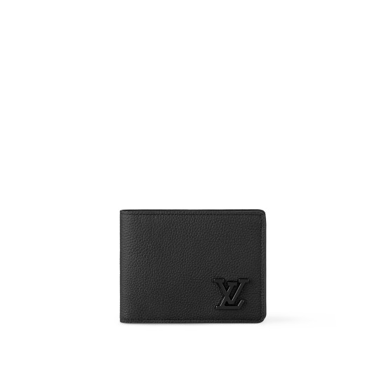 replica LV AEROGRAM MULTIPLE WALLET BLACK GRAINED CALF LEATHER M69829 UK