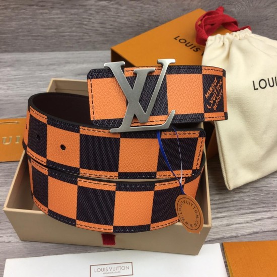 replica LV INITIALES 40MM REVERSIBLE BELT ORANGE - B356 UK