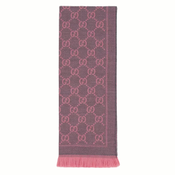 GG WOOL SCARF IN PINK AND GREY UK