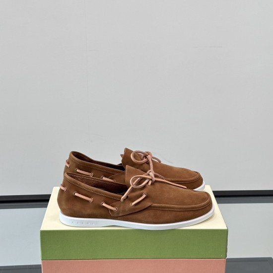 Marni Men's Brown Nubuck Boat Shoes Display View Marni Men's Brown Nubuck Leather Boat Shoes on shoe box