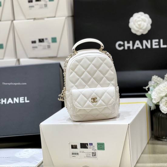 replica MINI BACKPACK WHITE GRAINED SHINY CALFSKIN & GOLD-TONE METAL AP3753 UK