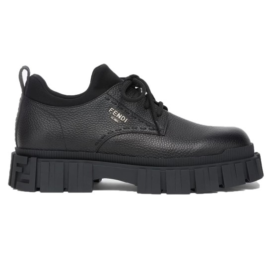 replica FORCE LACE-UPS SHOES BLACK LEATHER - FD163 UK