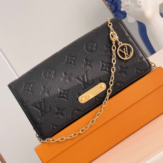 replica WALLET ON CHAIN LILY BLACK MONOGRAM EMPREINTE M83233 UK