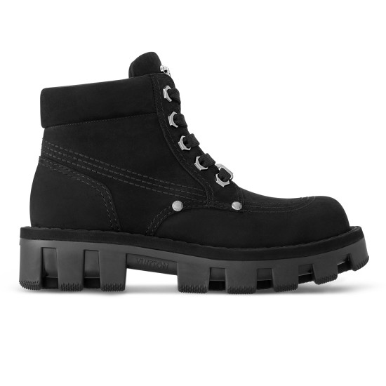 replica CHECKER ANKLE BOOTS IN BLACK - LV710 UK