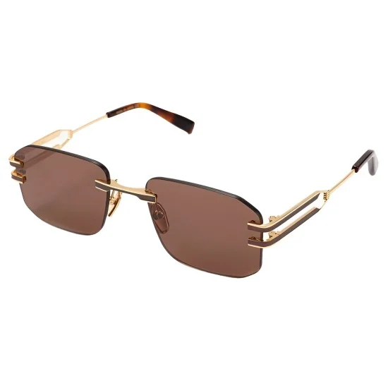 Balmain Men's men sunglasses in brown presented against a clean white background