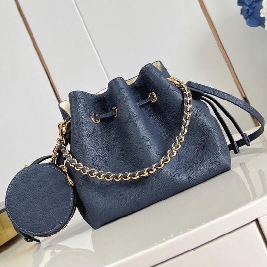 Replica L Women CrossBody and Shoulder Bella Handbag Navy Blue Mahina Calfskin Leather M14315 Uk