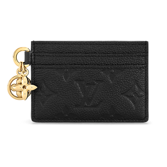 replica CHARMS CARD HOLDER BLACK MONOGRAM EMPREINTE LEATHER M82132 UK