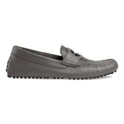 MEN'S INTERLOCKING G DRIVER GREY LEATHER - GC390 UK