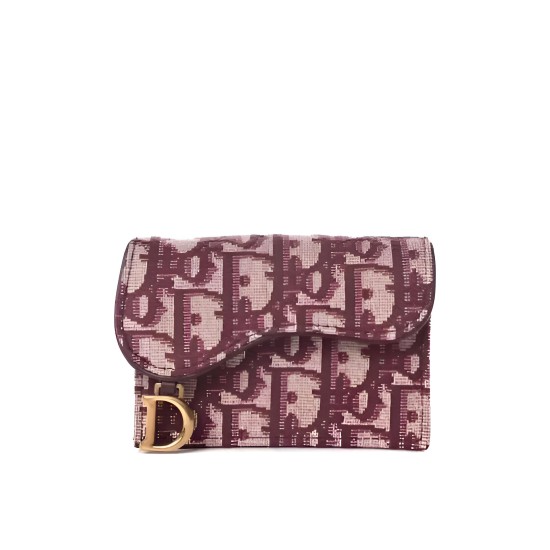 replica SADDLE FLAP CARD HOLDER BURGUNDY OBLIQUE UK