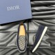 replica GRANVILLE LOAFER NAVY BLUE SUEDE WITH BEIGE AND BLACK OBLIQUE JACQUARD - CD280 UK