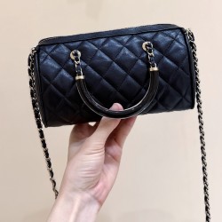 25C MINI BOSTON BAG BLACK LEATHER AP4411 UK 25C MINI BOSTON BAG BLACK LEATHER AP4411 UK