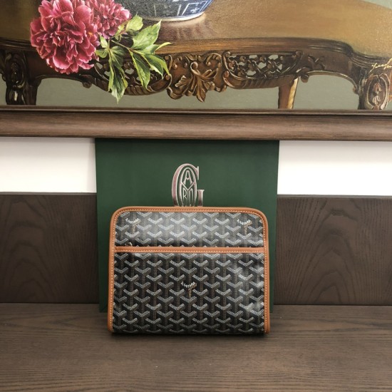 replica JOUVENCE MM TOILETRY BAG IN BLACK AND TAN UK