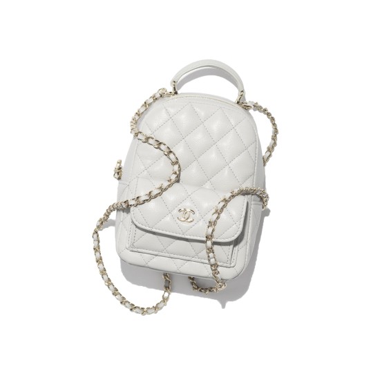 replica MINI BACKPACK WHITE GRAINED SHINY CALFSKIN & GOLD-TONE METAL AP3753 UK