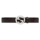 replica BROWN LEATHER INTERLOCKING GG BUCKLE BELT - B77 UK