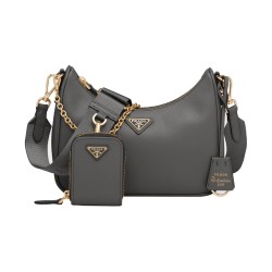 Re-Edition 2005 Saffiano Leather Bag In Slate Uk