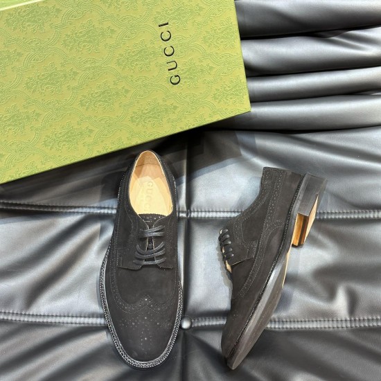 Replica LACE-UP SHOES WITH BROGUE DETAILS BLACK SUEDE - GC408 UK replica LACE-UP SHOES WITH BROGUE DETAILS BLACK SUEDE - GC408 UK