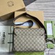 Back View of Gucci Men's Messenger Bag Back view of the Gucci men's GG Supreme canvas messenger bag