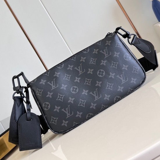 Replica L Men Crossbody Bags Pochette Accessoire Xl Black Monogram Eclipse Canvas M11741 Uk
