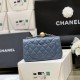 replica 23K BLUE LAMBSKIN QUILTED MINI SQUARE PEARL CRUSH ANTIQUE GOLD HARDWARE AS1787 UK