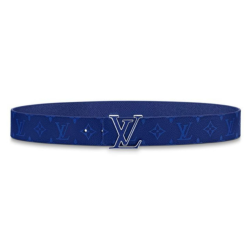 MEN'S INITIALES 40MM REVERSIBLE BELT BLUE - B90 UK