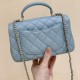 Replica Chanel 13052 CFR#11975 Buddha Luxury Replica Chanel Mini Flap Bag With Top Handle In Blue Uk - 13052 - Buddha Luxury