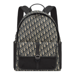 8 BACKPACK BEIGE AND BLACK OBLIQUE JACQUARD UK