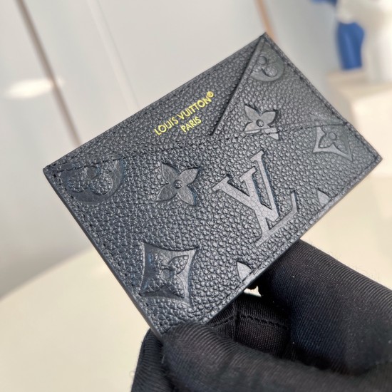 replica CRISS-CROSS CARD HOLDER BLACK GRAINED COWHIDE LEATHER M13695 UK