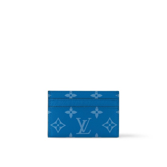 replica DOUBLE CARD HOLDER BLUE TAIGARAMA LEATHER M31051 UK