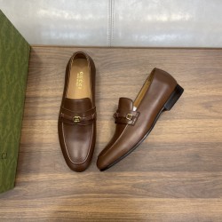MEN'S LOAFERS WITH INTERLOCKING G BROWN - GC375 UK MEN'S LOAFERS WITH INTERLOCKING G BROWN - GC375 UK