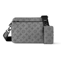 Trio Messenger Bag Grey Monogram Shadow Leather M46603 Uk