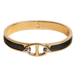 HERMES MINI CLIC CHAINE D'ANCRE BRACELET IN BLACK GOLD UK