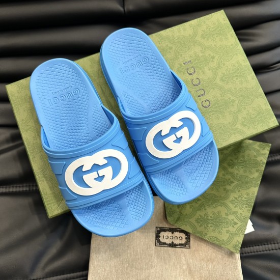 Replica Mens Interlocking G Slide Sandals In Blue - Gcs71 Uk Replica Mens Interlocking G Slide Sandals In Blue - Gcs71 Uk