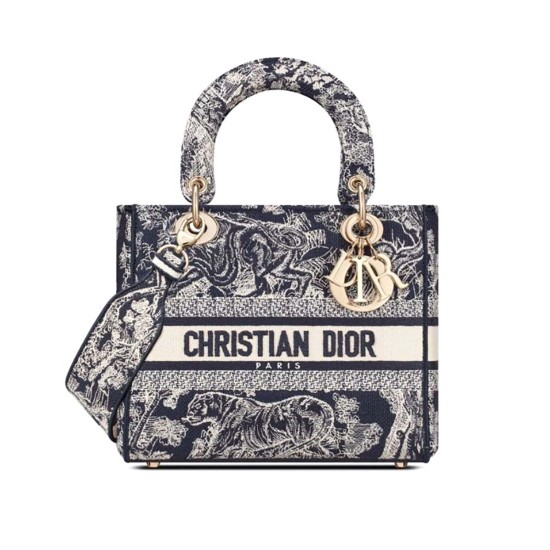 Replica Dior 13212 DFR#13976 Buddha Luxury Replica Medium Lady D-Lite Bag Blue Toile De Jouy Reverse Embroidery Uk - 13212 - Buddha Luxury