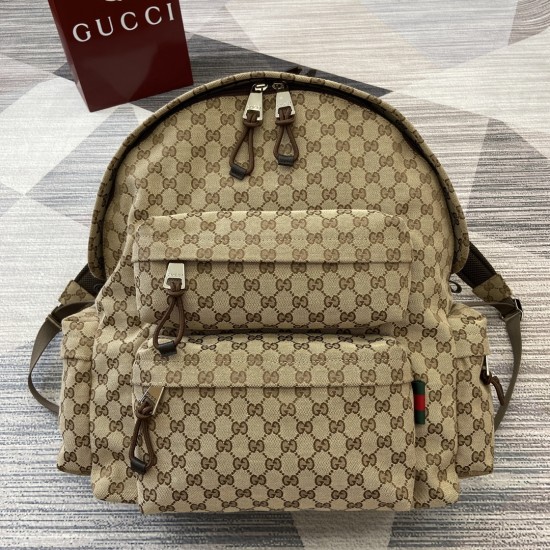 Replica LARGE BACKPACK WITH LOGO BEIGE AND EBONY ORIGINAL GG CANVAS UK replica LARGE BACKPACK WITH LOGO BEIGE AND EBONY ORIGINAL GG CANVAS UK