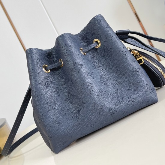 Replica L Women CrossBody and Shoulder Bella Handbag Navy Blue Mahina Calfskin Leather M14315 Uk