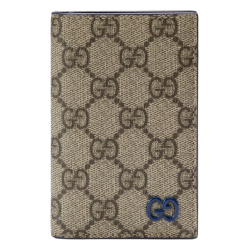 LONG CARD CASE WITH GG DETAIL BLUE LEATHER TRIM UK