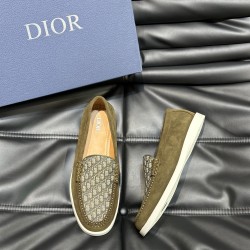 GRANVILLE LOAFER KHAKI SUEDE AND OBLIQUE JACQUARD - CD277 UK