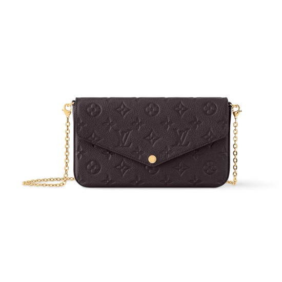 Replica F?Licie Pochette Bag Chocolate Brown Embossed Grained Cowhide Leather M14193 Uk - 13618 - Buddha Luxury