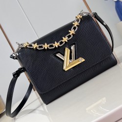 TWIST MM LV BLOOM HANDBAG BLACK EPI COWHIDE LEATHER M24044 UK TWIST MM LV BLOOM HANDBAG BLACK EPI COWHIDE LEATHER M24044 UK