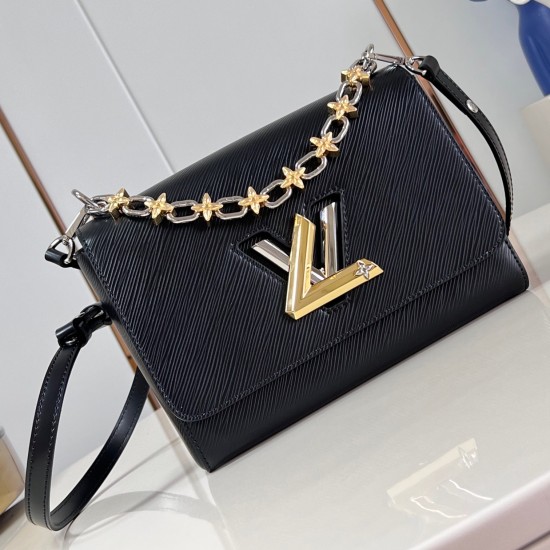 replica TWIST MM LV BLOOM HANDBAG BLACK EPI COWHIDE LEATHER M24044 UK