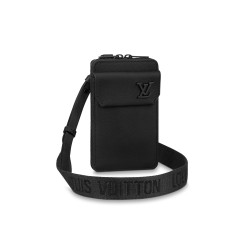 M57089 PHONE POUCH BLACK GRAINED CALF LEATHER UK